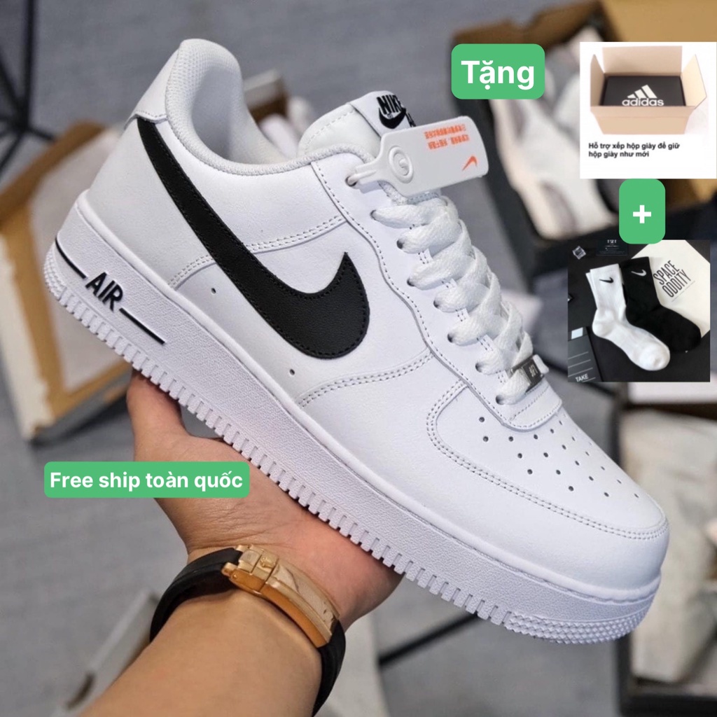Nike_air force 1 vệt đen, Giày af1 trắng móc đen bản cao cấp cho nam và nữ