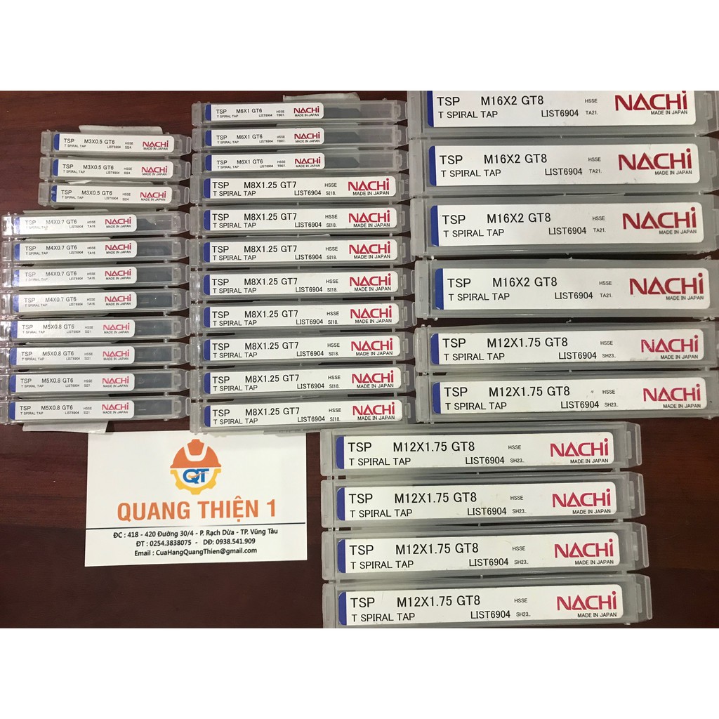 Ta rô xoắn M3, M4, M5, M6, M8, M12, M16 Nachi LIST 6904