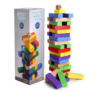 (Chính Hãng) Trò Chơi Rút Gỗ Woody Color Tower, Hàng Chất Lượng Cao Khít 100%