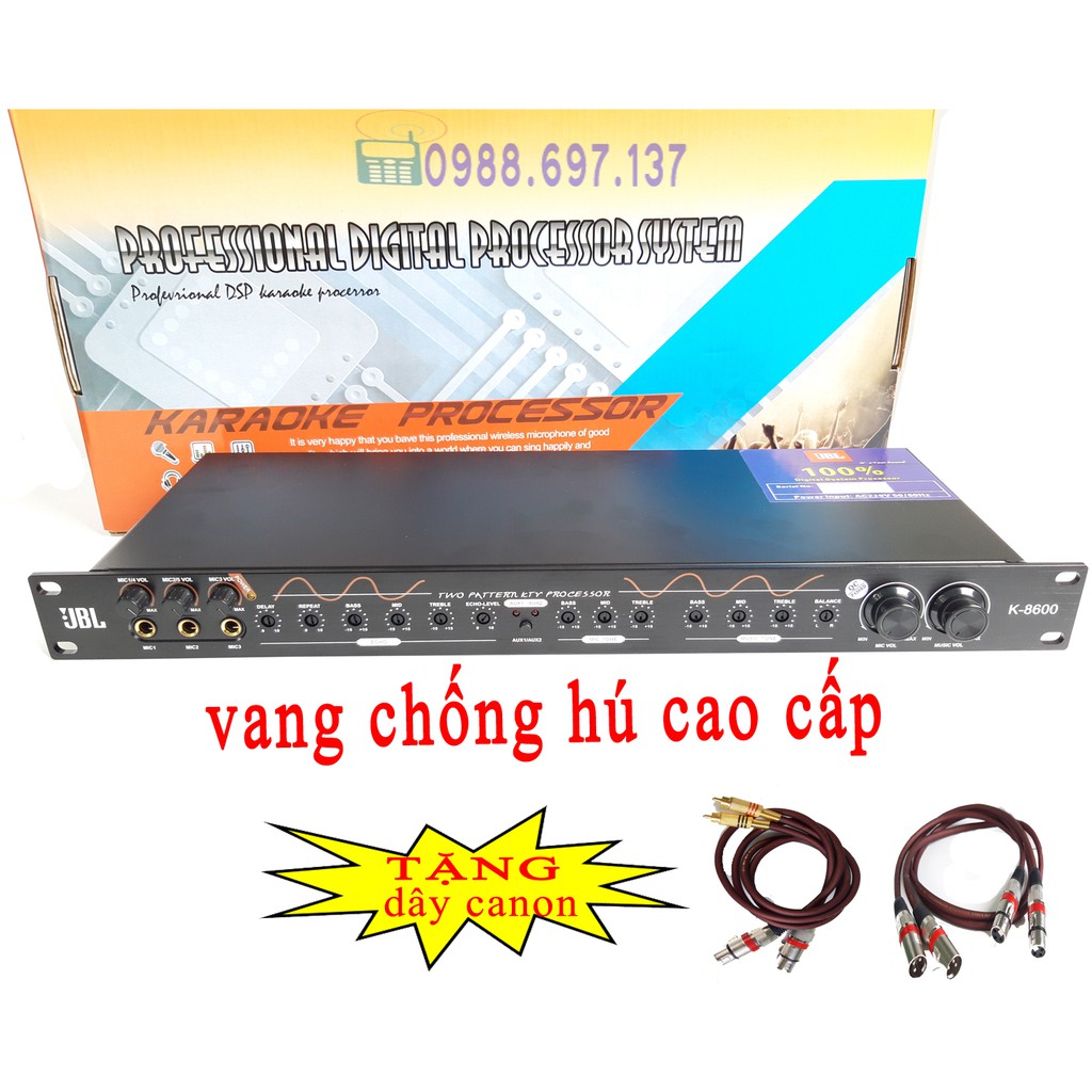 vang cơ chống hú cao cấp JBL K8600 + TẶNG dây canon