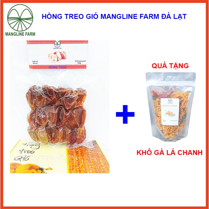 Hồng Treo gió Mangline Farm 500g, Đặc sản số 1 Đà Lat đồ ăn vặt thơm ngon mềm dẻo ăn là ghiền