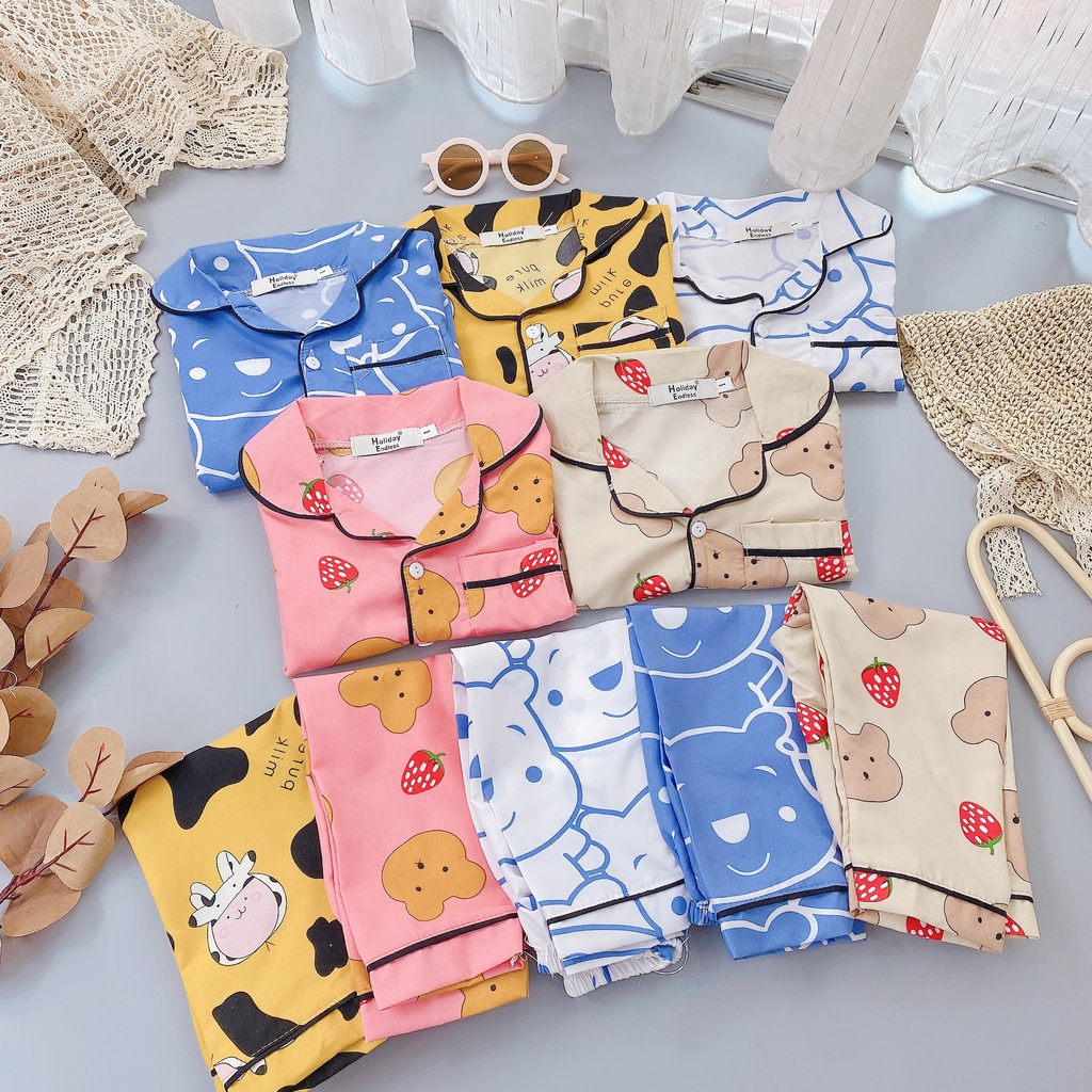 [DT11] Bộ Dài Tay PYJAMA Hình Mẫu Đa Dạng Cho Bé Chất Vải Kate Thái Mặc Thoải Mái Size Từ 8-22Kg VNXK Nhật-Hàn