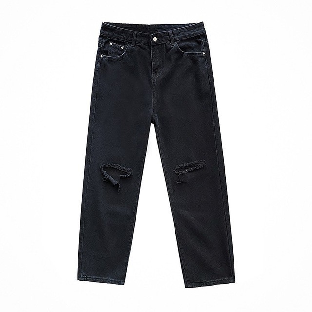 QUẦN BAGGY RÁCH GỐI ĐEN -Đổi trả free nếu không ưng hoặc hàng lỗi | BigBuy360 - bigbuy360.vn