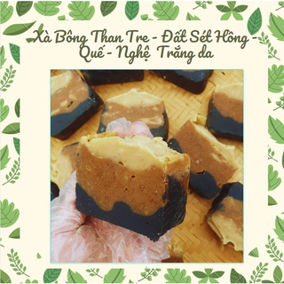 Xà bông than tre - đất sét hồng - quế - nghệ - trắng da
