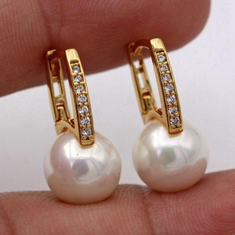 Bông Tai Mạ Vàng 18K Hình Tròn Lấp Lánh Thời Trang|Bông Tai Đính Đá Lấp Lánh