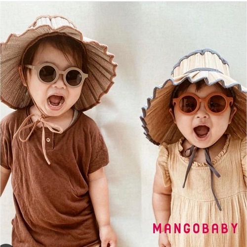 Kính râm tròn chống tia cực tím màu đen cổ điển cho trẻ em