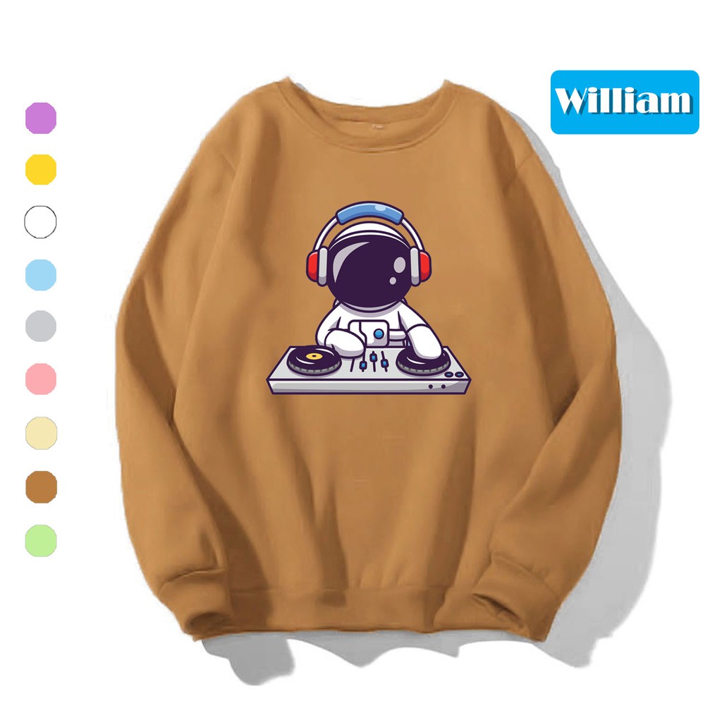 Áo sweater nam nữ in hình Phi Hành Gia cực đẹp, chất nỉ dày dặn, hợp làm áo cặp William - DS163
