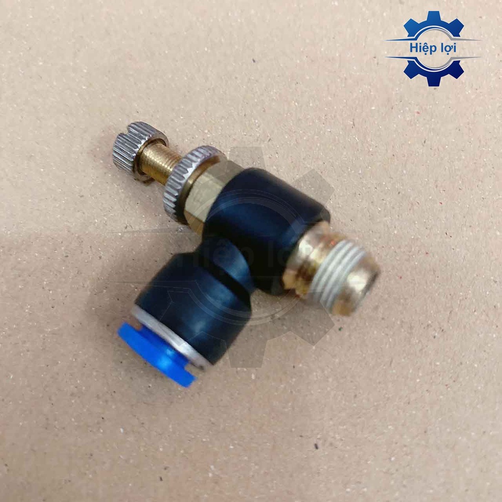 Nối tiết lưu khí nén SL - van tiết lưu chỉnh hơi ren ngoài ghim ống - phụ kiện khí nén