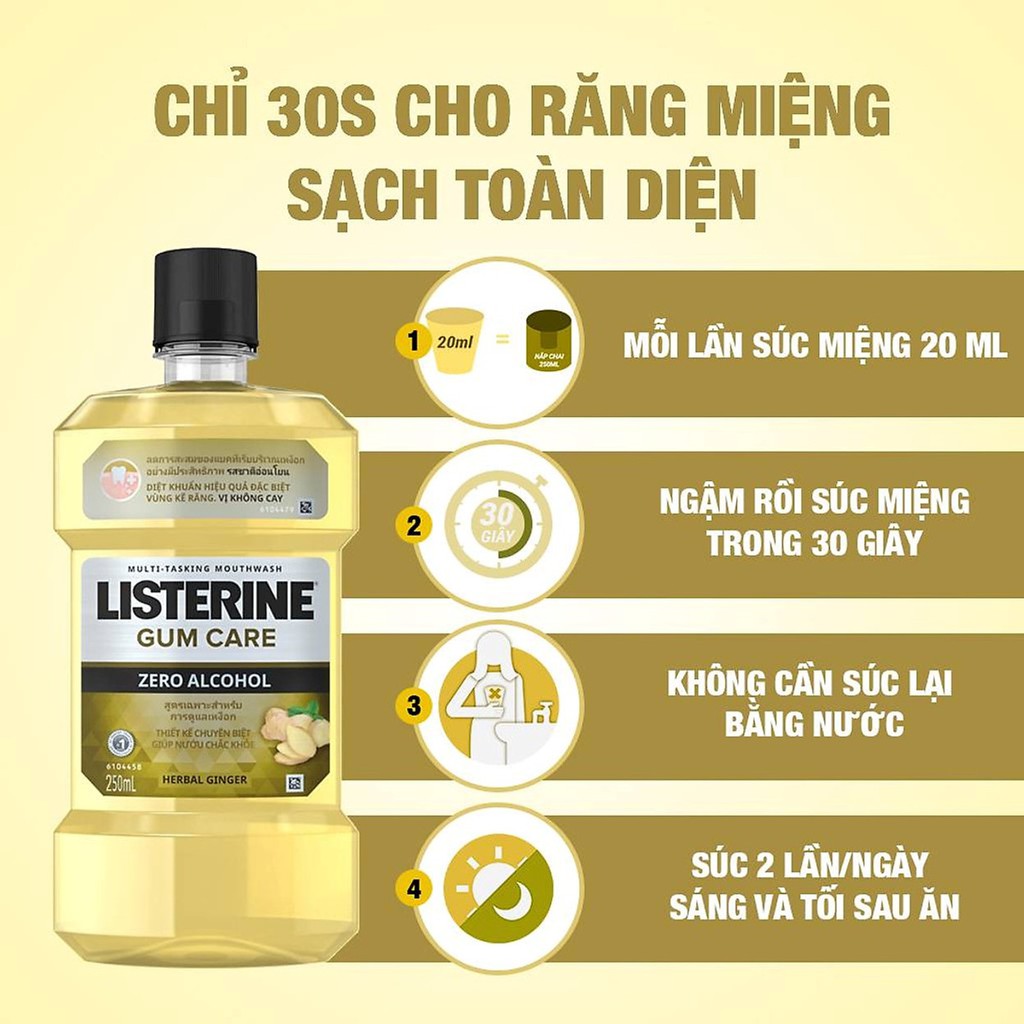 Nước súc miệng giúp nướu chắc khỏe Listerine Gum Care 250ml/750ml (Phân loại)