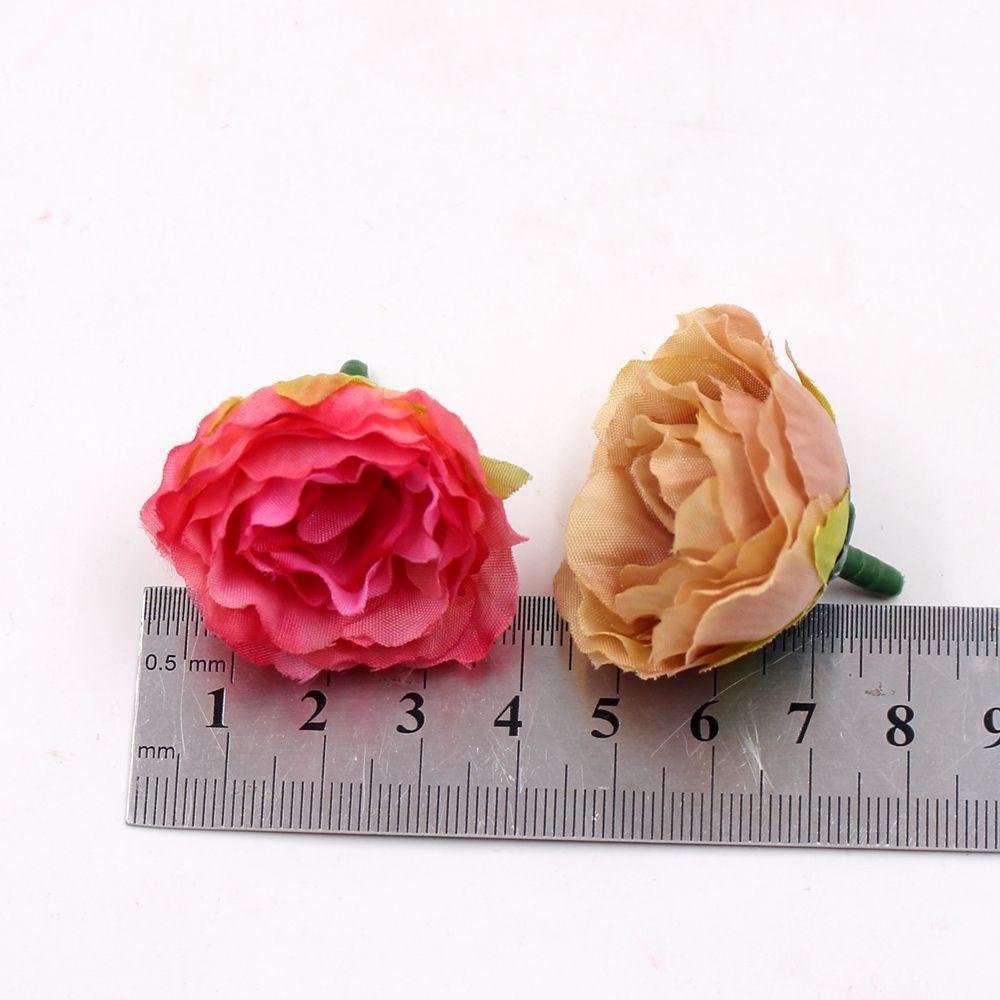 Bộ 10 Bông Hoa Mẫu Đơn Giả Bằng Lụa 3.5cm Trang Trí Nhà Cửa / Tiệc Cướ