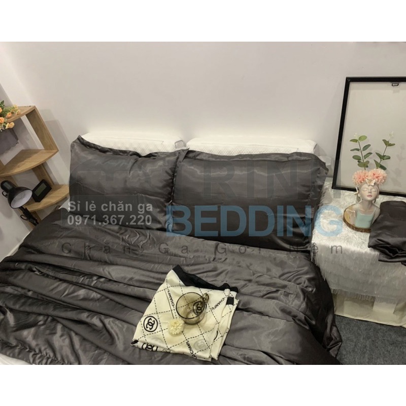 Bộ ga phi lụa lót trơn mịn mát 1m2x2m + 1m4x2m