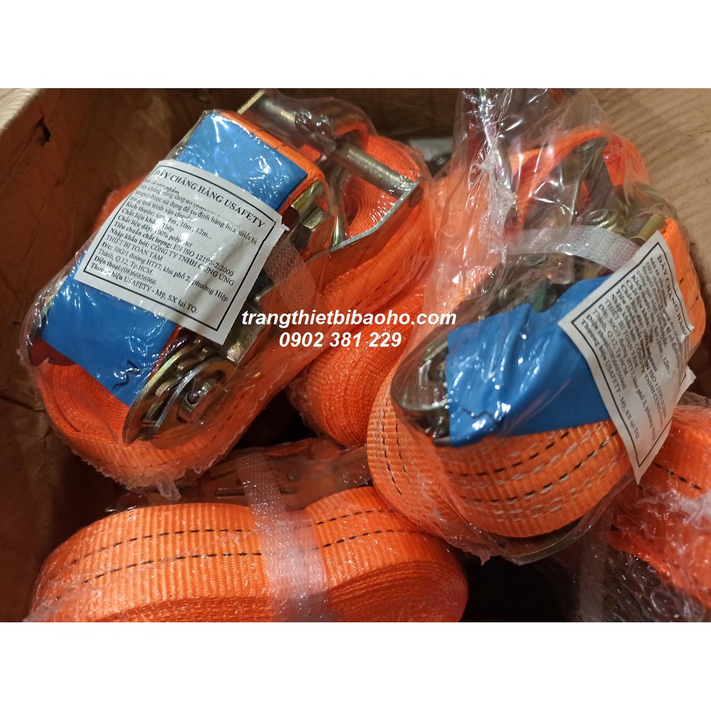 Dây cảo hàng, chằng hàng tăng đơ Usafety 38mm*8m tải trọng 1500kg - hình thật