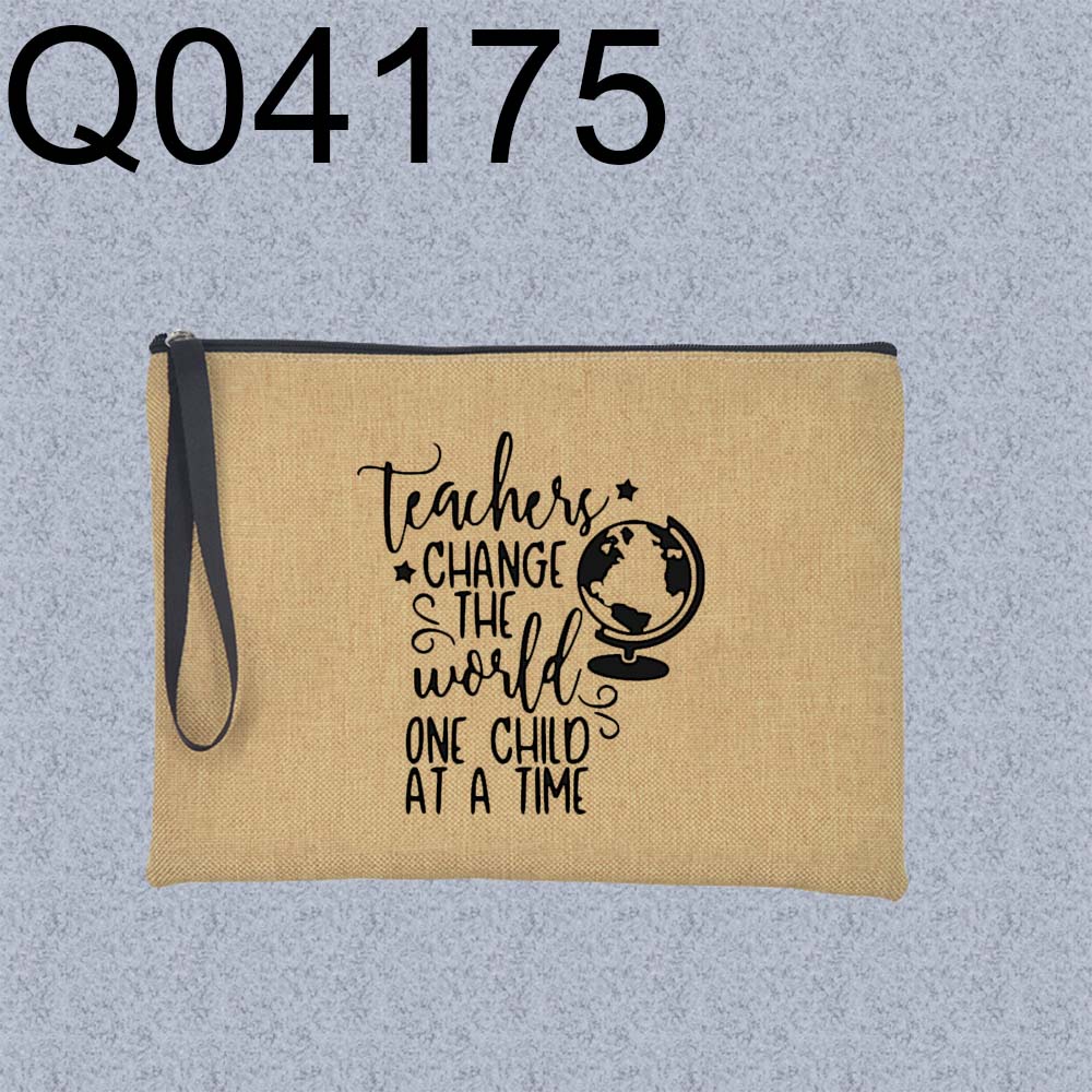 Túi Cầm Tay Vải Lanh In Họa Tiết Xinh Xắn Đựng Chìa Khóa / Điện Thoại Cho Giáo Viên