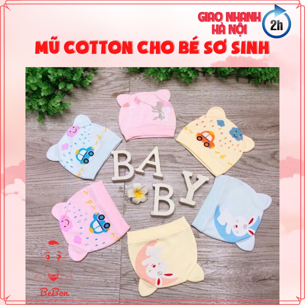 Mũ sơ sinh cho bé chất liệu cotton mềm mại hàng loại 1