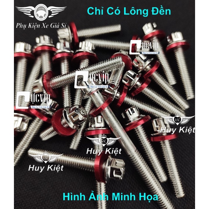 [Sale Khủng] Combo 14 Con Lông Đền 6Li Đỏ Nhôm CNC Gắn Ốc Lốc Máy Xe Wave RS 5227