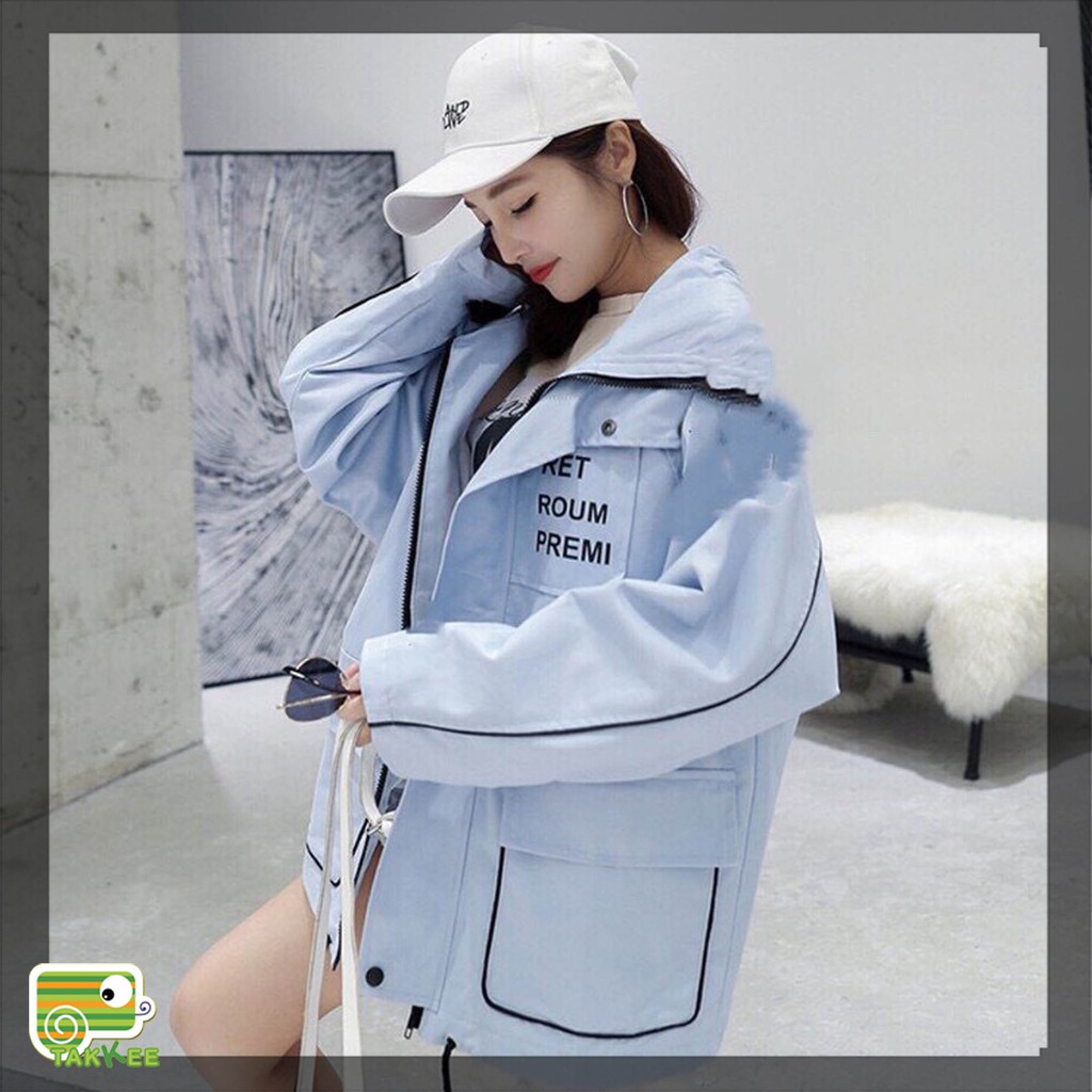 Áo Khoác Gió Nữ Chữ Lưng Thời Trang Cá Tính
