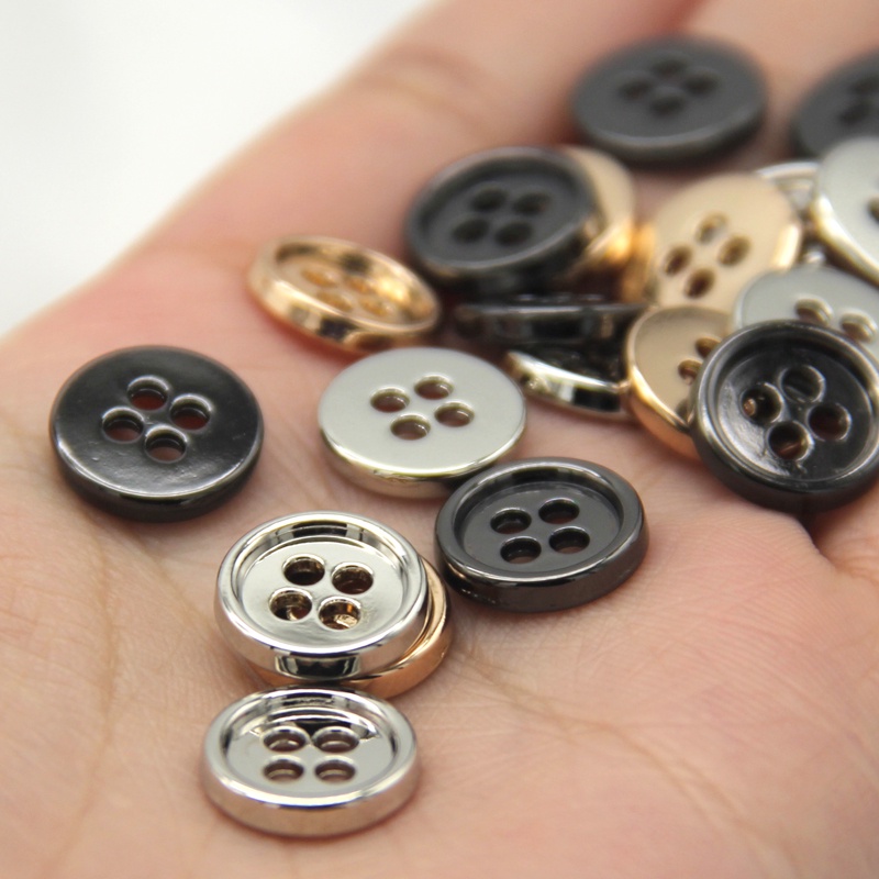 Set 20 Nút Áo Hợp Kim Kẽm Tròn 4 Lỗ 11mm Chuyên Dụng Cho Áo Sơ Mi Nam
