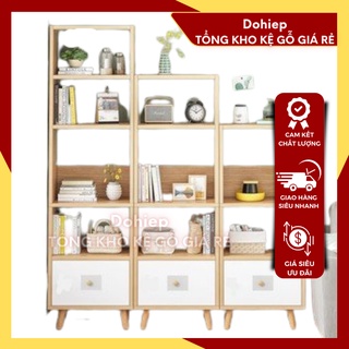 Decor, Kệ sách gỗ trang trí phong cách bắc âu nhiều tầng, dễ lắp ghép