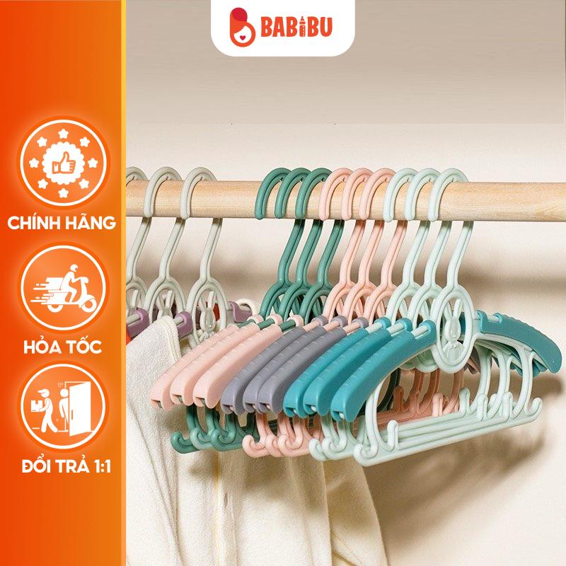 SET 5 MÓC QUẦN ÁO HÌNH THỎ ĐIỀU CHỈNH ĐỘ RỘNG CHO BÉ Babibu-SET5MQAT