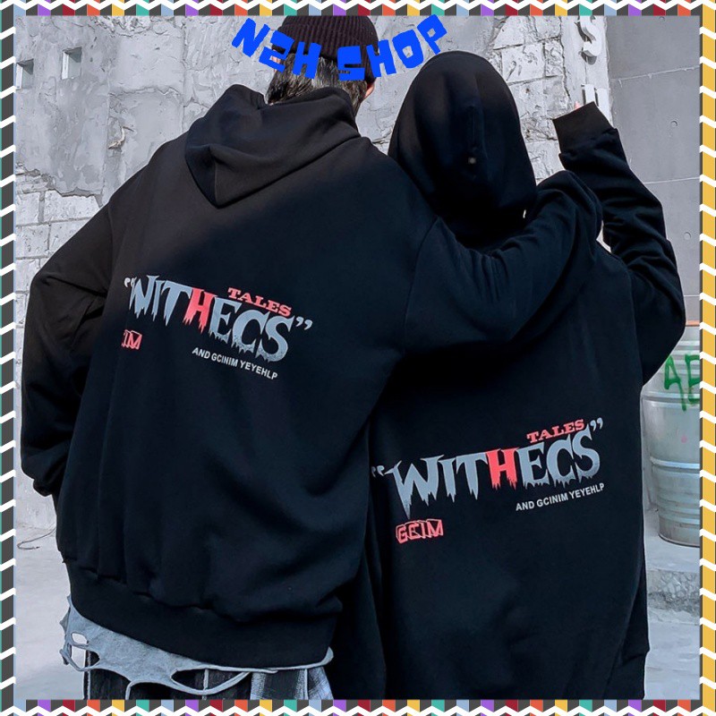 Áo Khoác Nỉ Nam Nữ Form Rộng Dưới 60kg Dáng Dài In Hình Phù Thủy Withecs,Áo Hoodie Unisex Mùa Đông N2H Shop