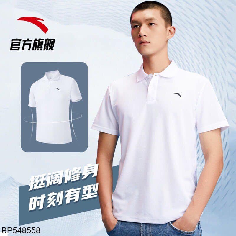 Áo thun polo cộc tay nam nhãn hiệu anta chính hãng trẻ chung thoáng mát lịch sự