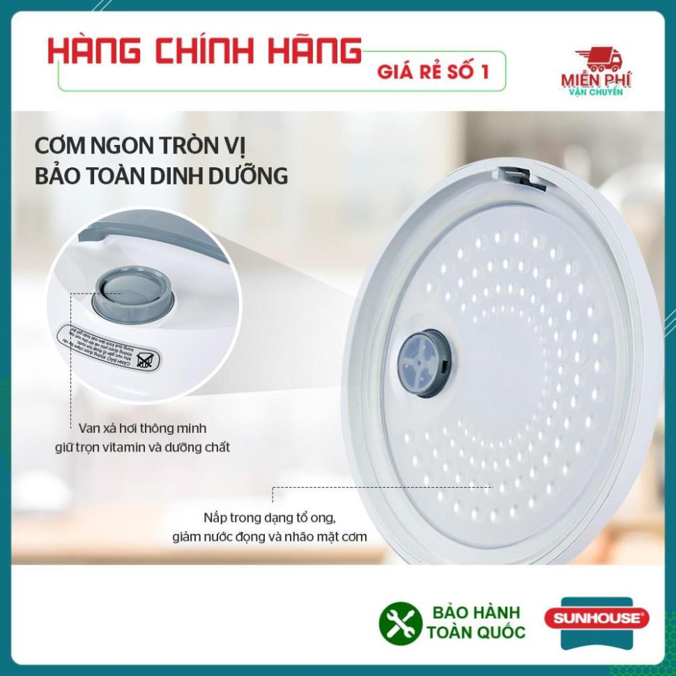 NỒI CƠM ĐIỆN 1.8L SUNHOUSE SHD8602, NỒI CƠM ĐIỆN SUNHOUSE SIÊU BỀN, BẢO HÀNH TOÀN QUỐC, LÒNG NỒI CHỐNG DÍNH WHITFORD