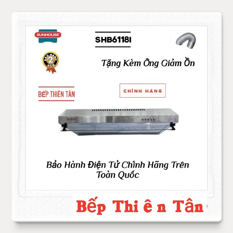 Máy Khử Mùi INOX Cao Cấp SUNHOUSE SHB6118I