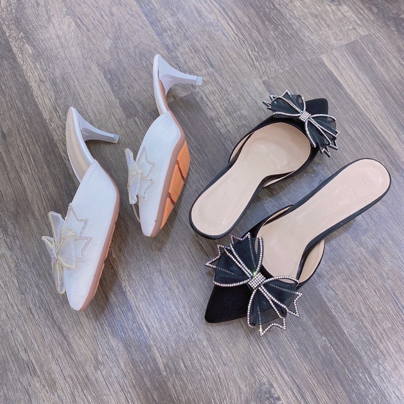 Dép Sục Nơ mang thoải mái, nhẹ nhàng mà thanh Lịch cao 5P - Giày mã NoBuom