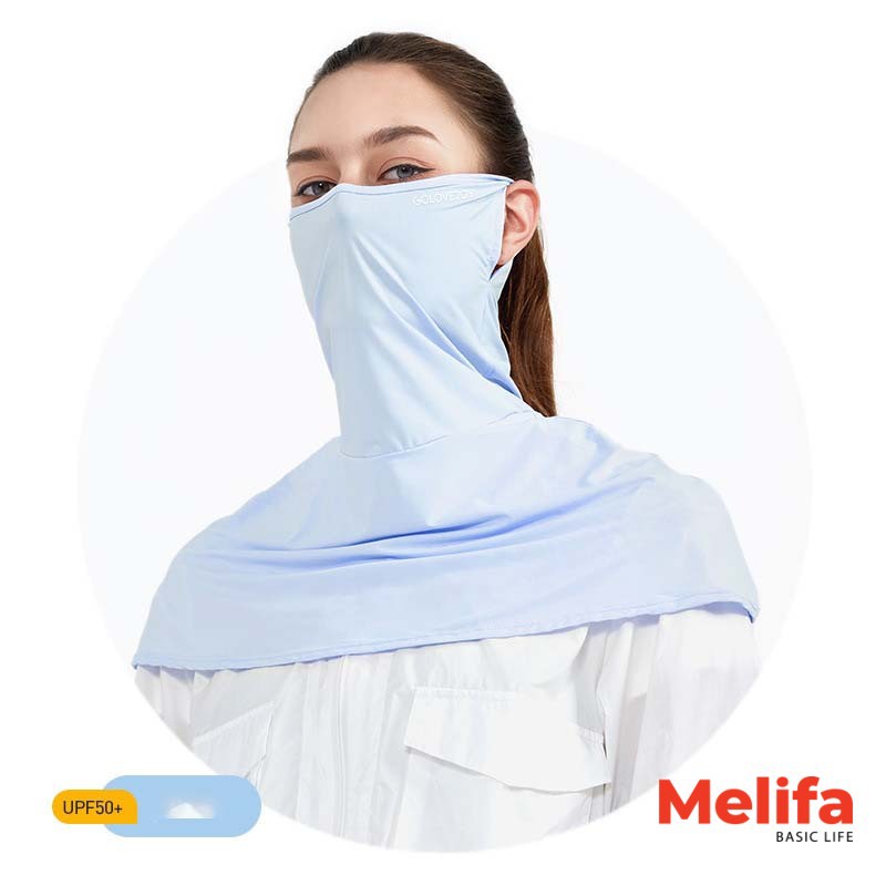 Khăn trùm mặt chống nắng, bảo vệ mặt và cổ vai chống tia UV UPF50+ chất cotton lụa mã K0161 | BigBuy360 - bigbuy360.vn