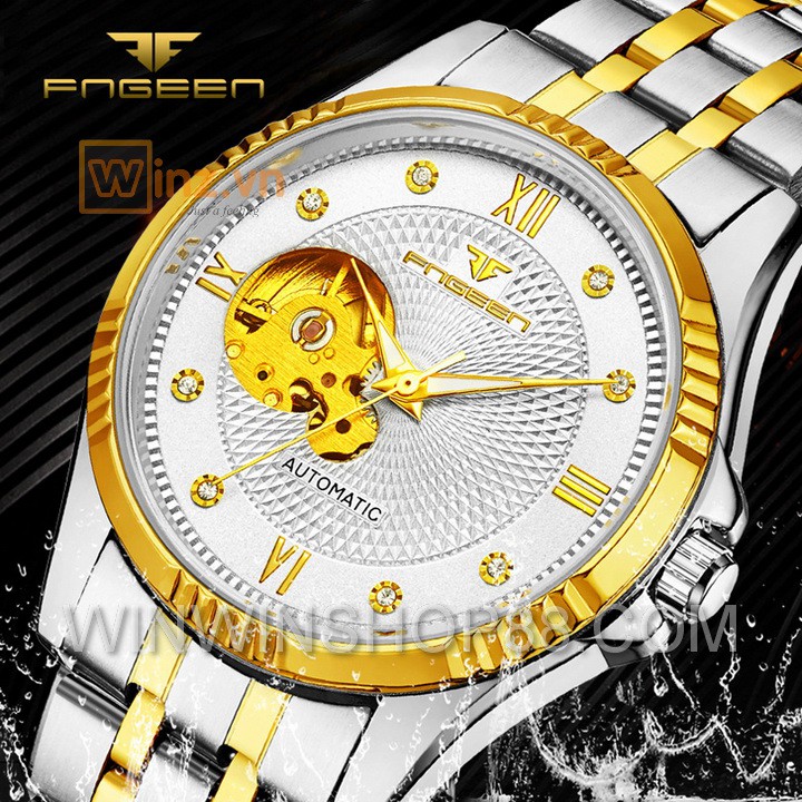 ⌚ Đồng hồ đeo tay nam FNGEEN 6801-3 (dây inox mặt trắng) ⌚ - Andhere