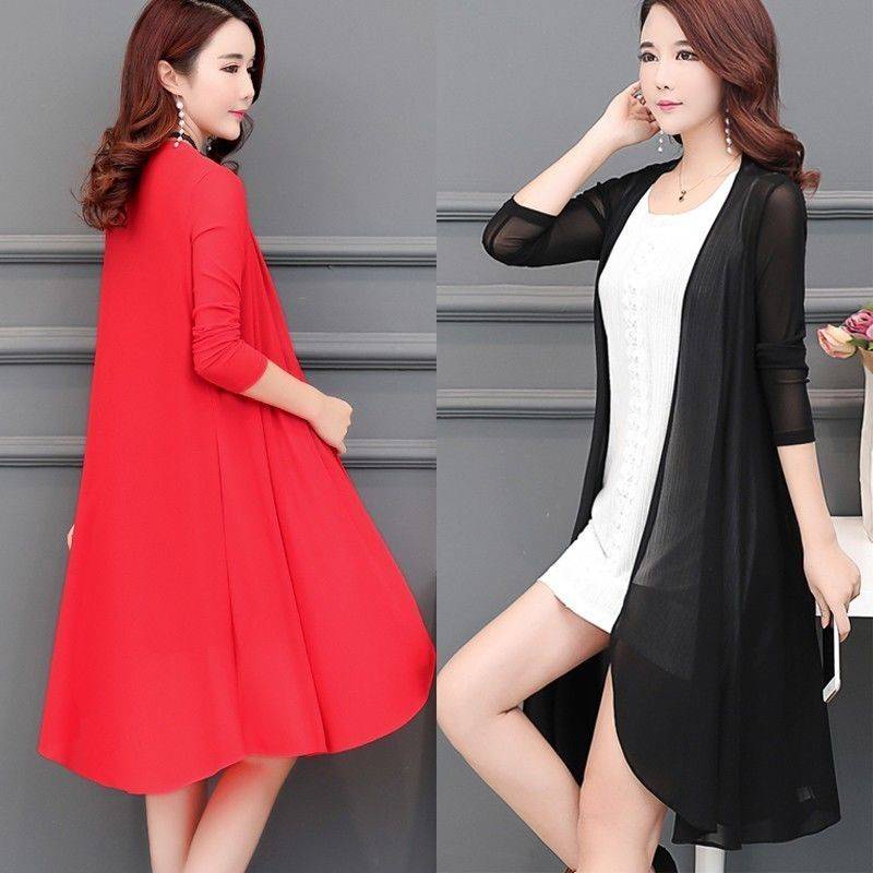 Áo Choàng Đi Biển Tay Dài Phối Lưới Phong Cách Phương Tây Thời Trang Mùa Hè Cá Tính