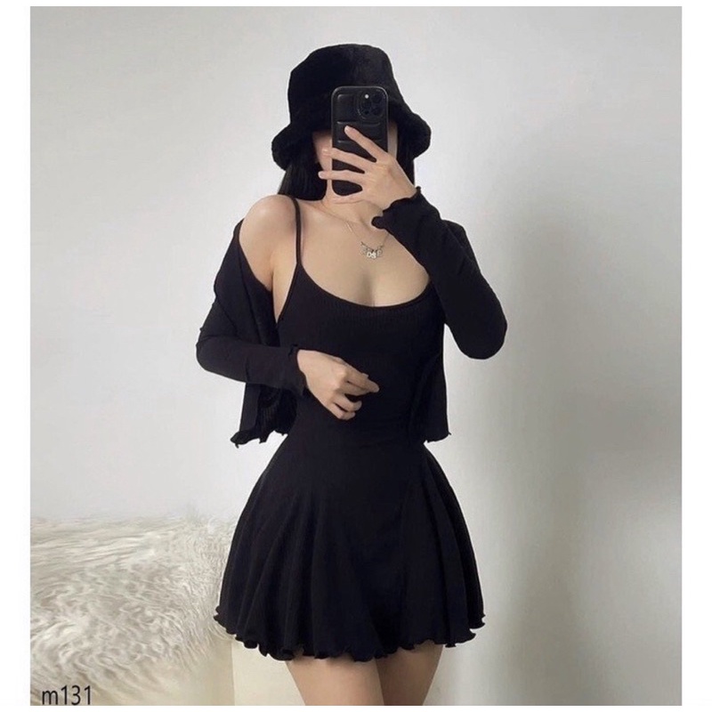 [ CHUBBY BIGSIZE ] Set khoác + váy body