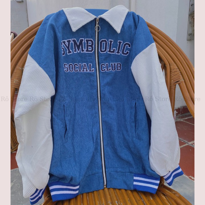 Áo bomber nhung tăm, Áo bomber nữ cổ bẻ có khóa form rộng unisex STORE AK04 | BigBuy360 - bigbuy360.vn