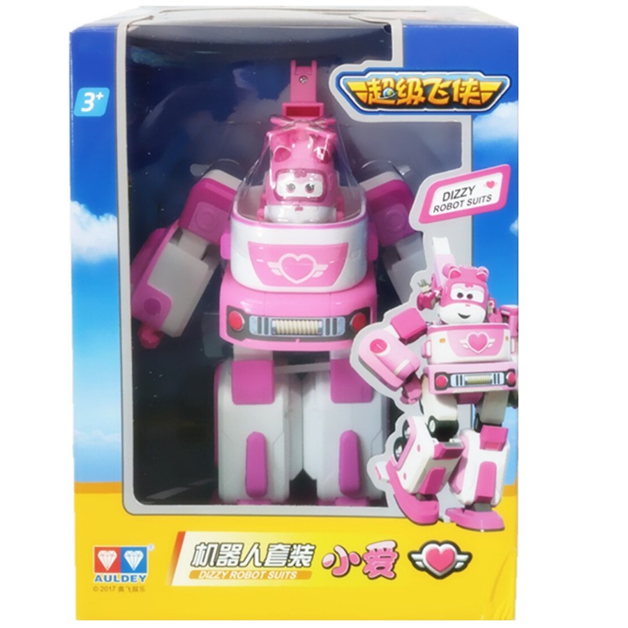 Robot super wings Kết Hợp Xe Cứu Hộ Nhỏ Mô hình Dizzy Lốc Xoáy cỡ lớn