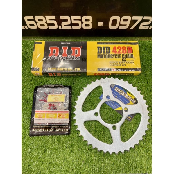 Nhông sên dĩa sport 9ly - Sên DD đen/Dĩa xi vuông/Nhông MT - Xipo/Satria