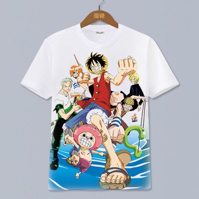 Áo Thun Tay Ngắn Dáng Rộng In Hình Nhân Vật Luffy Zoro Chopper ACE Trong Anime ONE PIECE Cỡ 3 Thời Trang Cho Nam Và Nữ