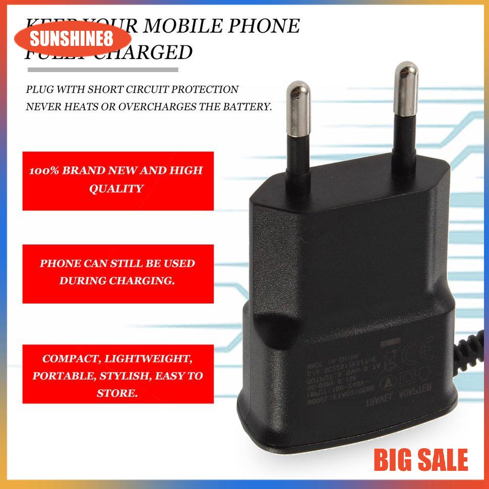 【SUN】Portable 110V-240V EU Plug AC Wall Charger Adapter For Galaxy S2 I9100