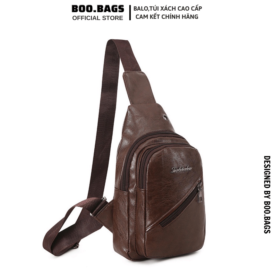 Túi Đeo Chéo Nam, Túi Đeo Ngực Đi Làm Nhỏ Gọn Da Pu Cao Cấp Không Bong Tróc Boobags  Boo-019