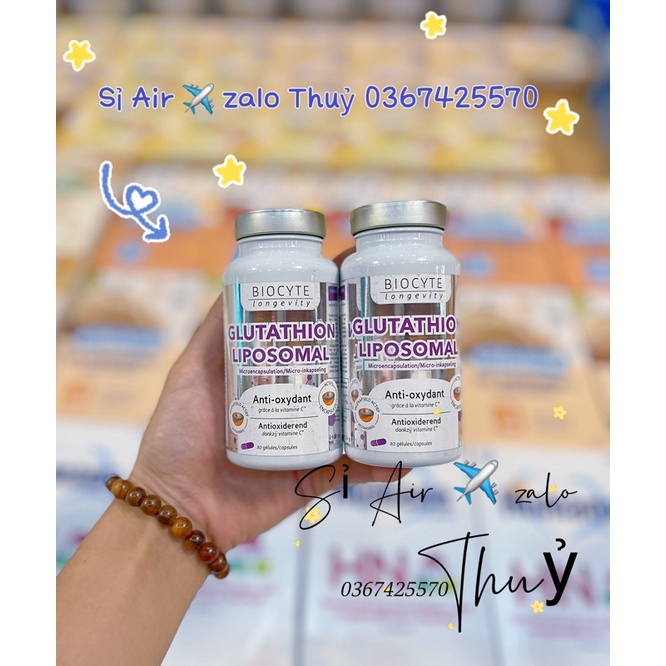 (Air ✈️ đủ bill date 11/2024) Viên uống Glutathion Liposomal Biocyte của Pháp 30 viên