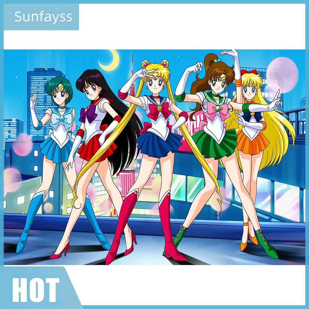 Bộ Tranh Đính Đá 5d Tự Làm Hình Thủy Thủ Mặt Trăng