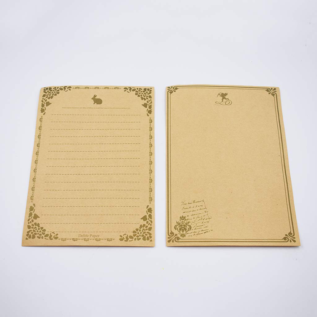 Bộ 8 tấm giấy viết kraft chữ phong cách Châu Âu vintage