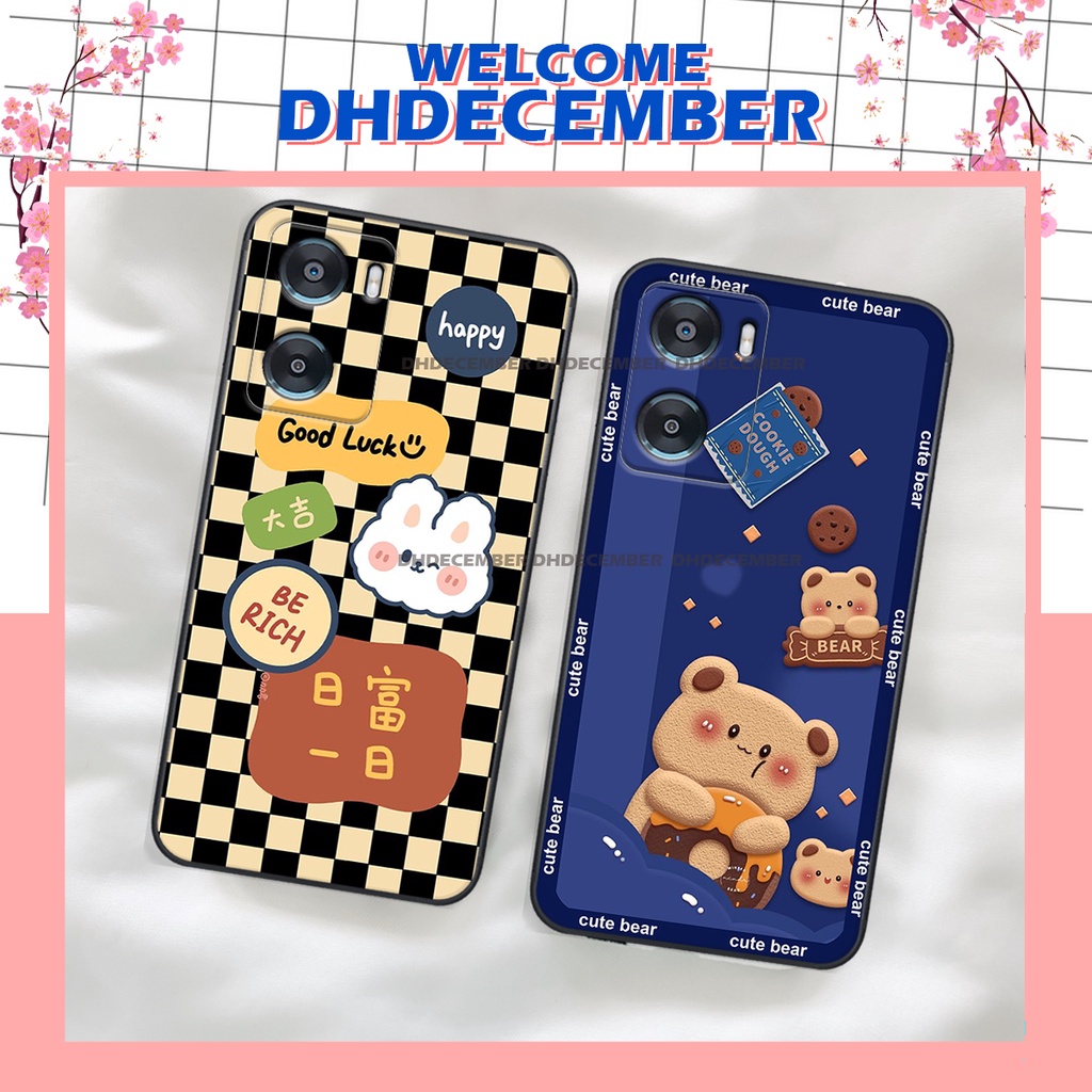 Ốp lưng Oppo A57 2022 / A77 4G / A77S BẢO VỆ CAMERA in hình 3D GẤU cute be@r, soda, happy day cực hot ,thời thượng