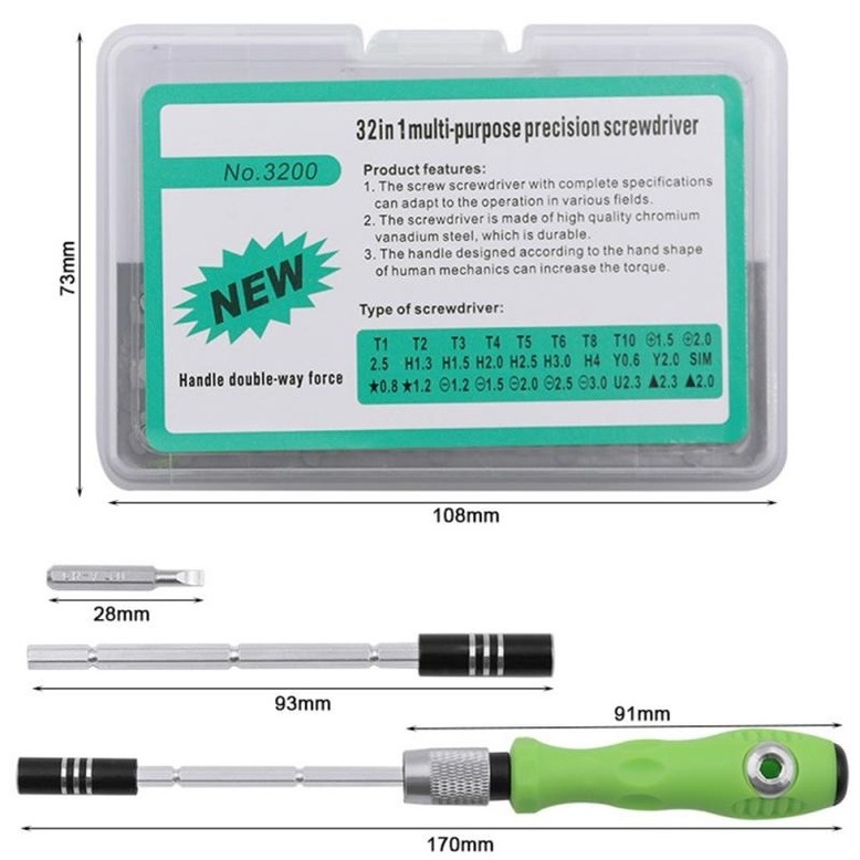 Bộ Tua Vít Sửa Chữa Đa Năng 32 Trong 1 Cho Điện Thoại Laptop Pc