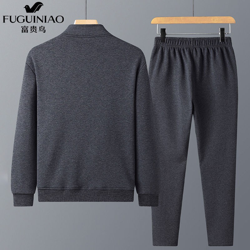 áo sơ mi dài tay❍Bộ đồ thể thao dành cho người trung niên và cao tuổi của Fuguiniao nam giới mùa xuân thu bố thư
