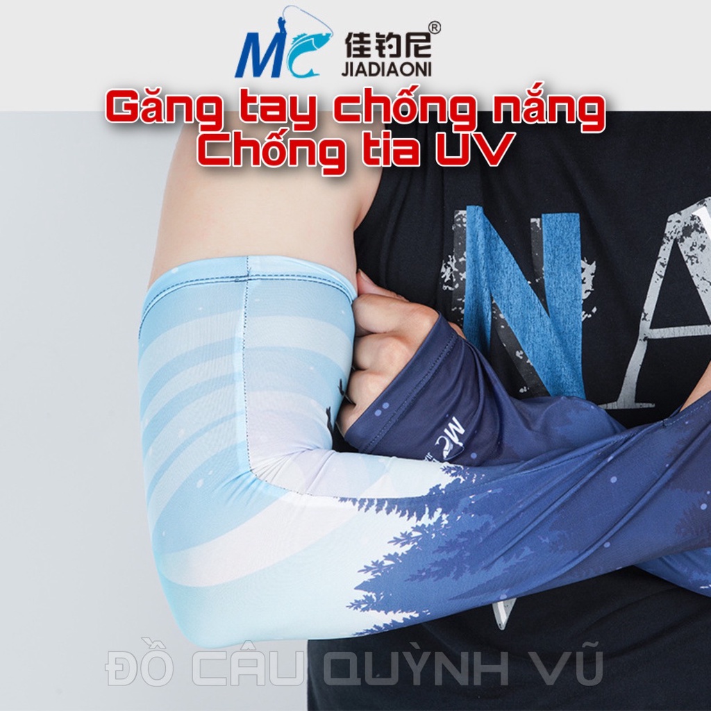 Găng tay, ống che tay MC bằng lụa chống nắng câu cá