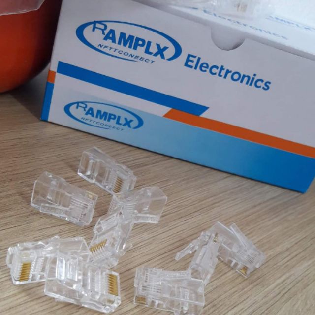 Hộp đầu bấm dây mạng AMP RJ45 100 hạt/hộp xịn