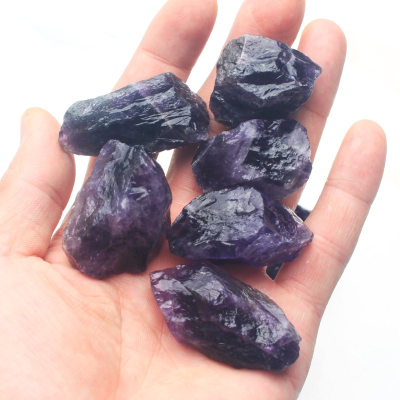 Tinh thể tím tự nhiên Đá gốc Cá xi lanh Đá chống mưa Le Pebble Ore Trang trí đá nhỏ