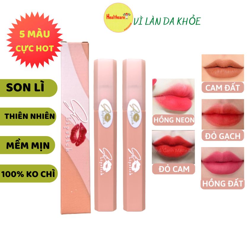 Son Kem Lì Thiên Nhiên Không Chì SI LIPSTICK, Son Cho Bà Bầu, Chất Son Dày, Lâu Trôi Nhiều Màu Thời Trang, Giảm Thâm Môi