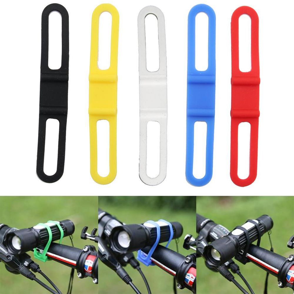 Bộ 5 giá đỡ đèn pin gắn tay cầm xe đạp bằng silicon bền thời trang