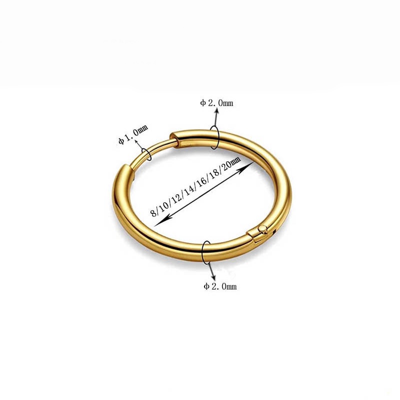 1 Chiếc Bông Tai Khoen Tròn Bằng Thép Titan Không Gây Dị Ứng Phong Cách Hàn Quốc